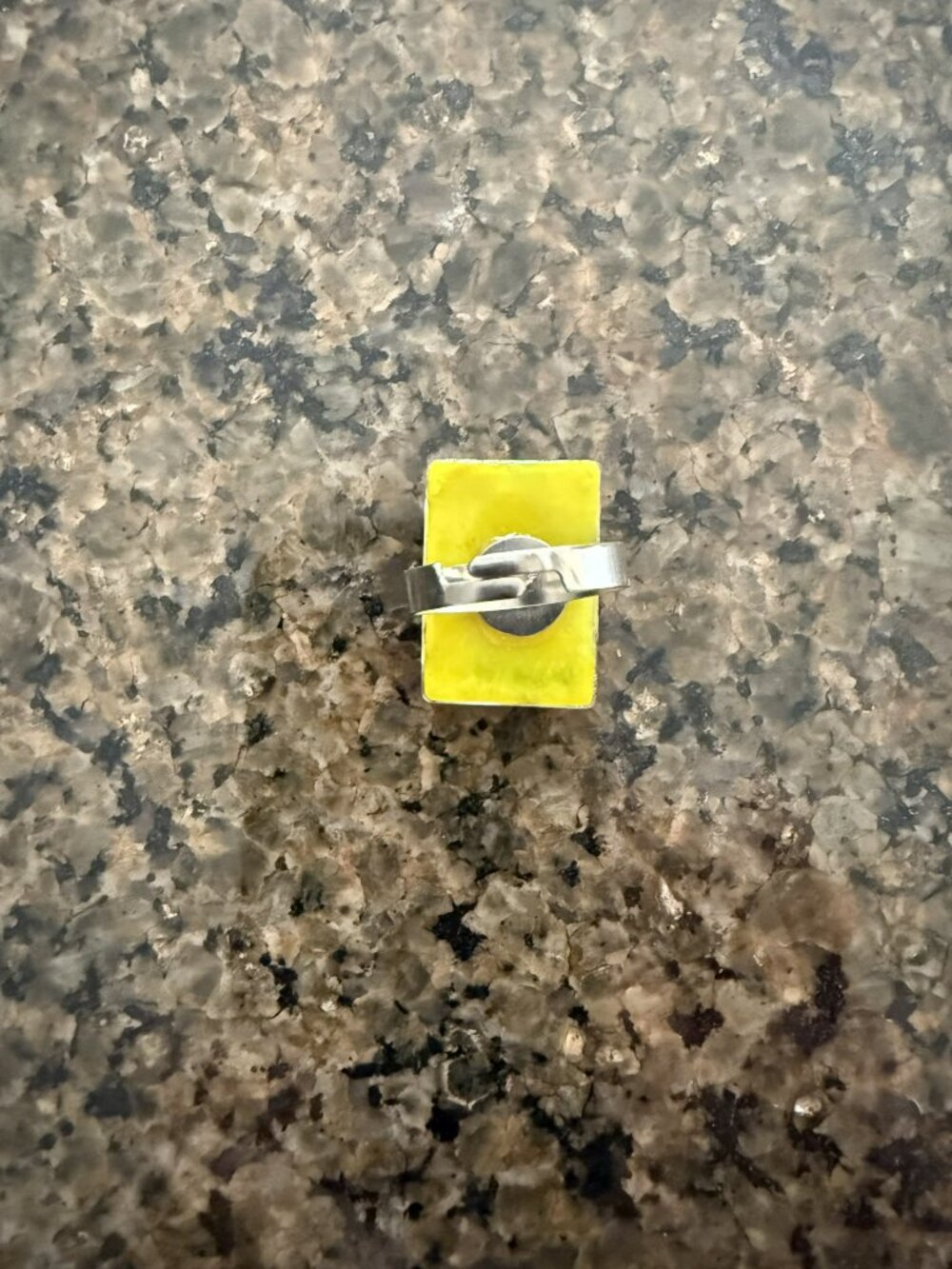 Multicolor Handcrafted Adjustable Rectangular Glass Art Ring - Picture 4 of 6